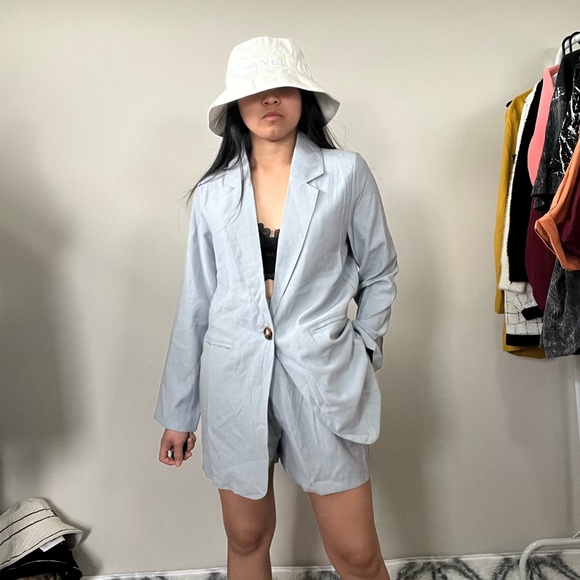 coat and shorts set